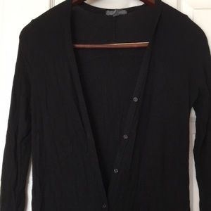 Knee Length Black Button Sweater